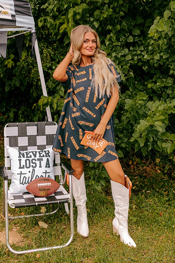 School Spirit Sequin Embroidered Mini Dress in Auburn School Spirit Sequin Embroidered Mini Dress in Auburn