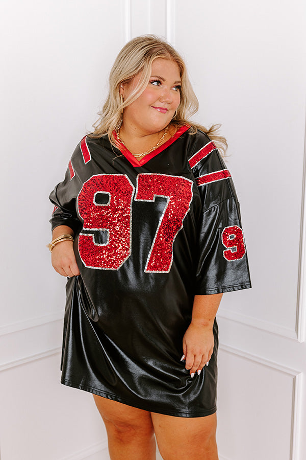 Go Number 97 Faux Leather Mini Dress in Black Curves 1XL / Black Go Number 97 Faux Leather Mini Dress in Black Curves 1XL / Black