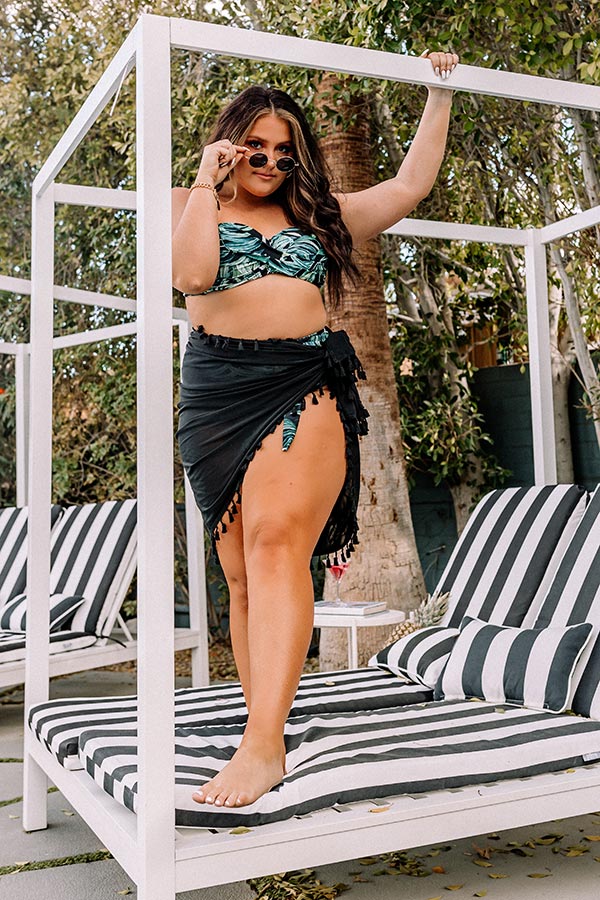 Beachside Retreat Mesh Cover Up in Black