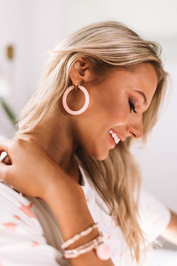 Waves Of Joy Hoop Earrings In Blooming Dahlia