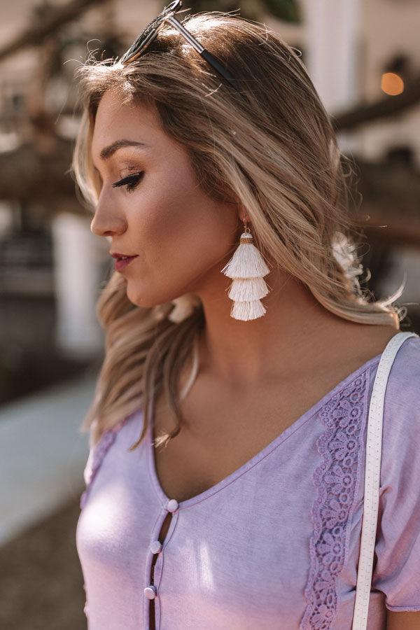 Color Me Lovely Tassel Earrings In Ivory