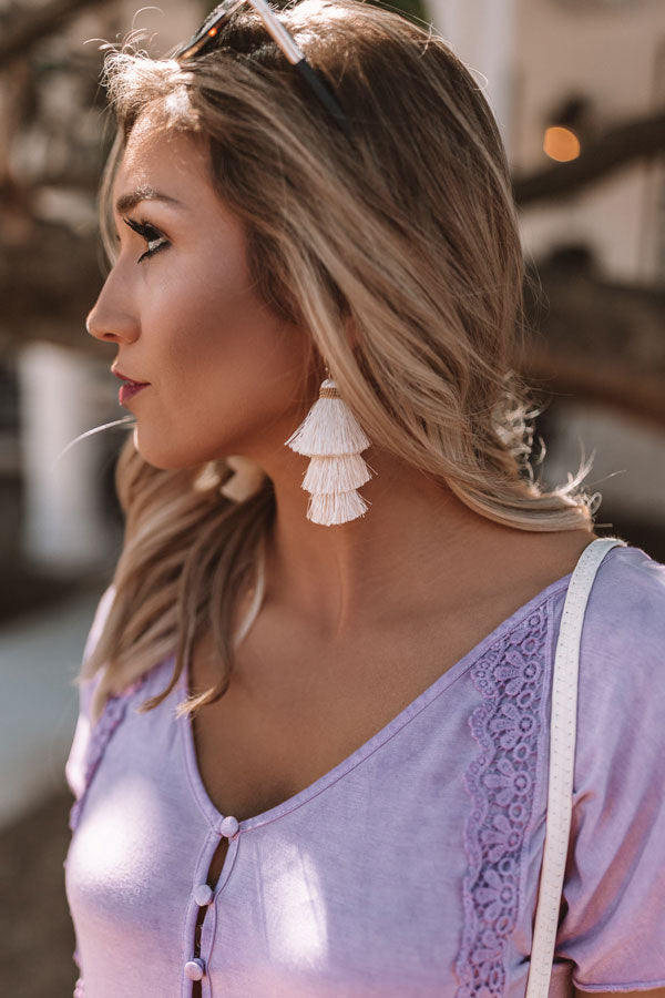 Color Me Lovely Tassel Earrings In Ivory
