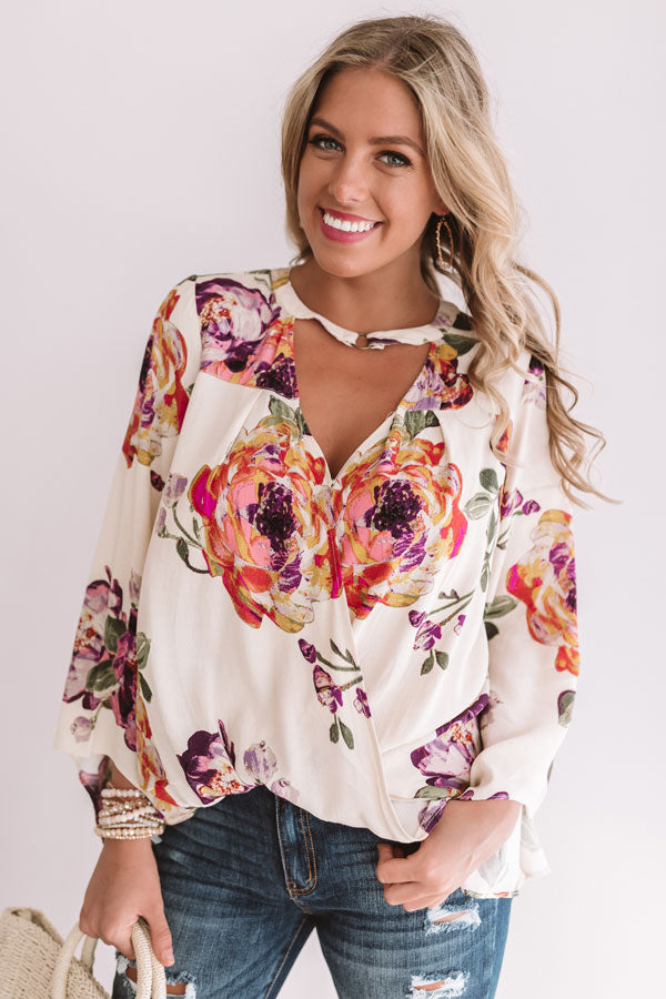 Palms And Kisses Floral Top