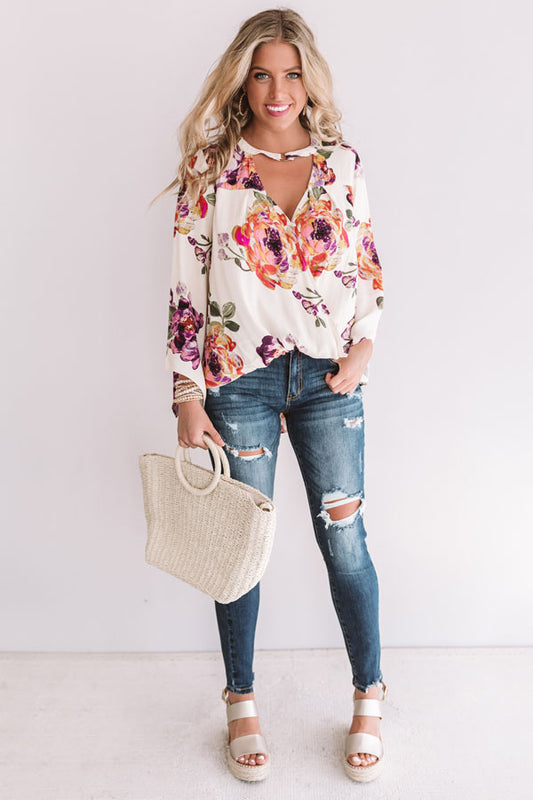 Palms And Kisses Floral Top