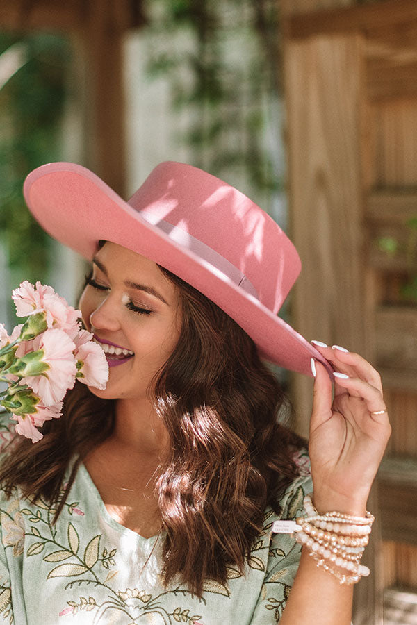 Plans In Paris Wool Hat In Pink