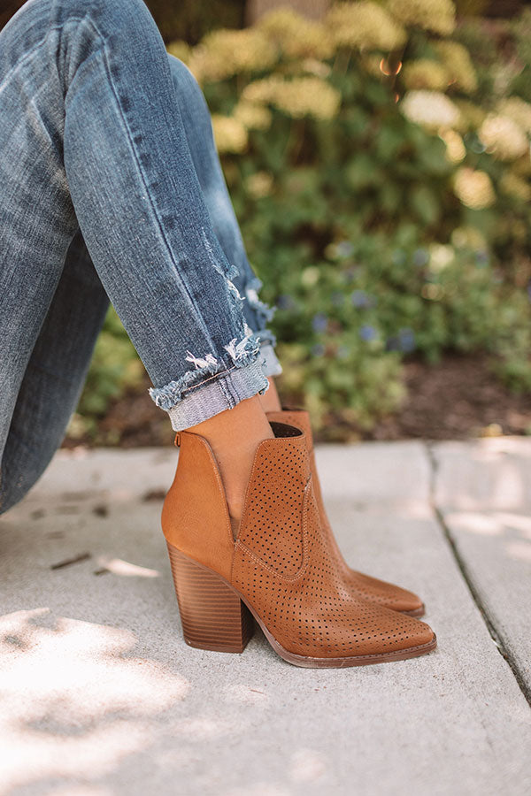 The Franco Perforated Bootie In Brown