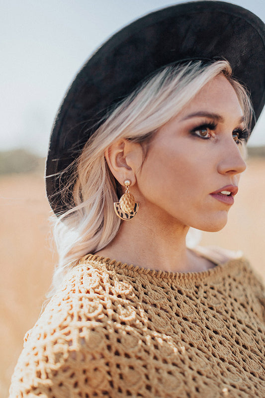 Adorable Details Leopard Earrings In Brown
