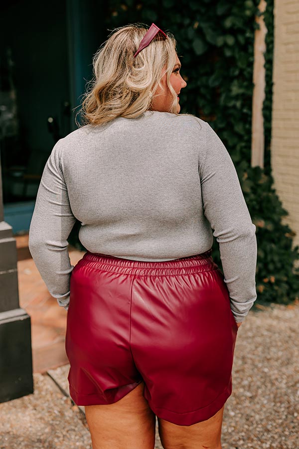 No Drama Ribbed Bodysuit In Grey Curves