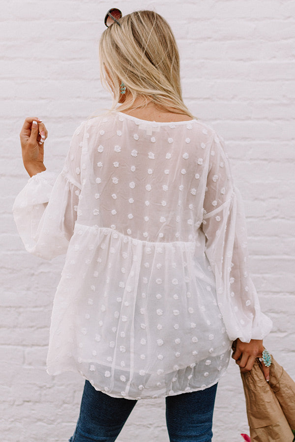 Spot On Babydoll Top In White