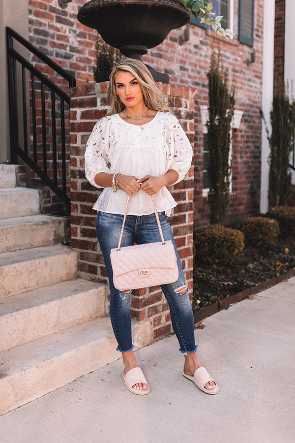 Southern Shores Babydoll Top In White