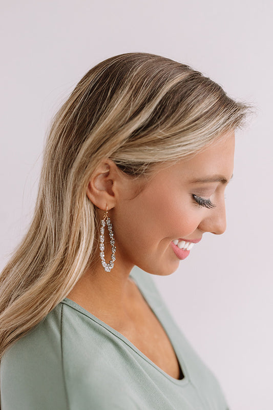 Sun-Sational Beaded Earrings In Grey