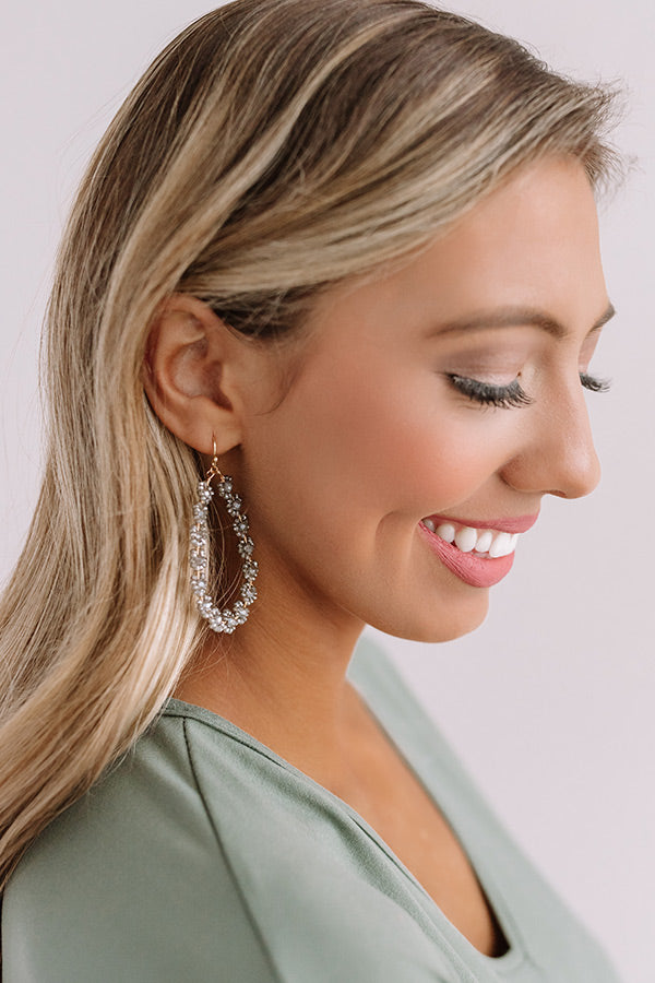 Sun-Sational Beaded Earrings In Grey