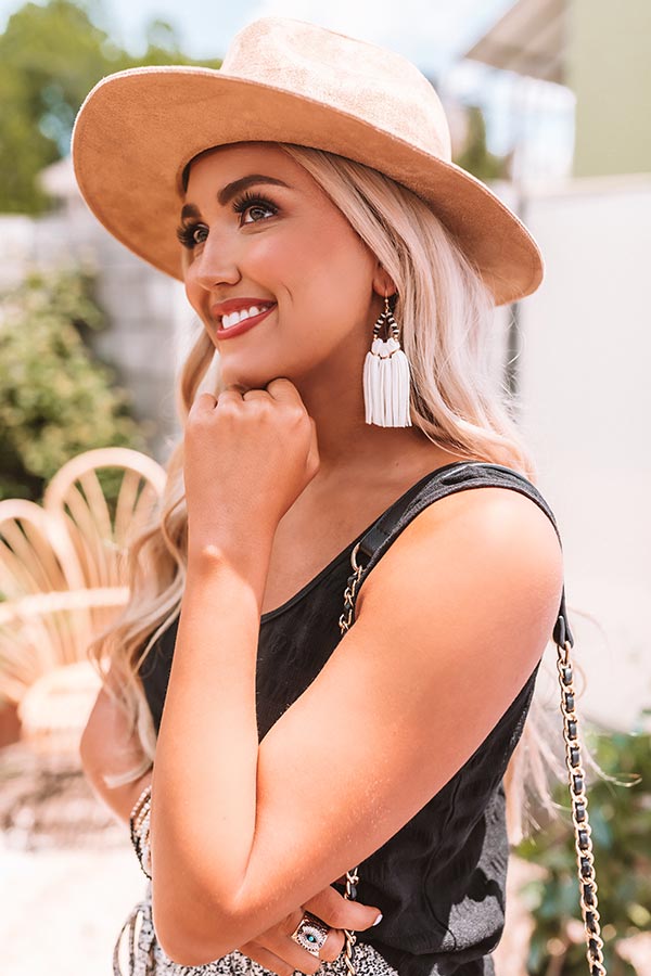 The Havana Tassel Earrings in White