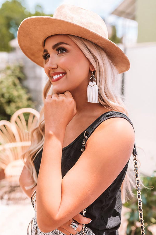 The Havana Tassel Earrings in White