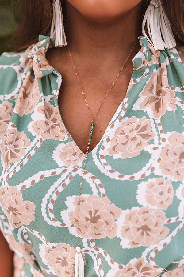 The Nixon Lariat Necklace in Turquoise