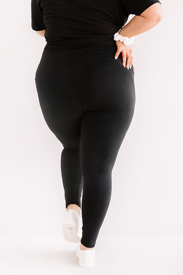 Power Hour High Waist Active Leggings in Black Curves
