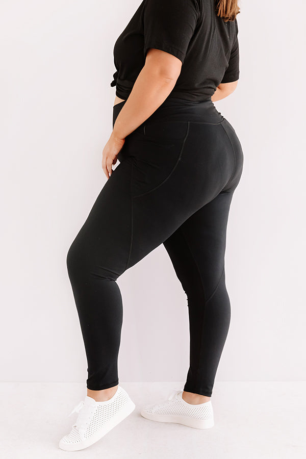 Power Hour High Waist Active Leggings in Black Curves