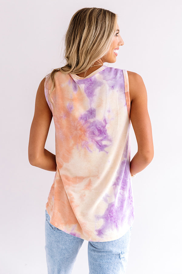 It's All Good Distressed Tie Dye Top In Orange