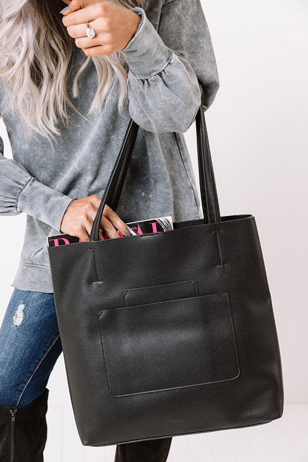 Intermission Faux Leather Tote In Black