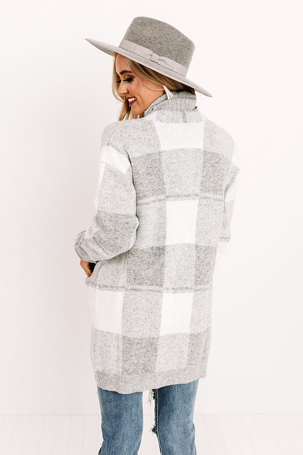 Wrapped In Cozy Buffalo Check Cardigan
