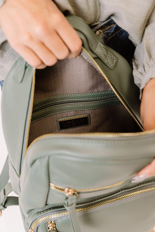 Hiding Out Faux Leather Backpack In Pear