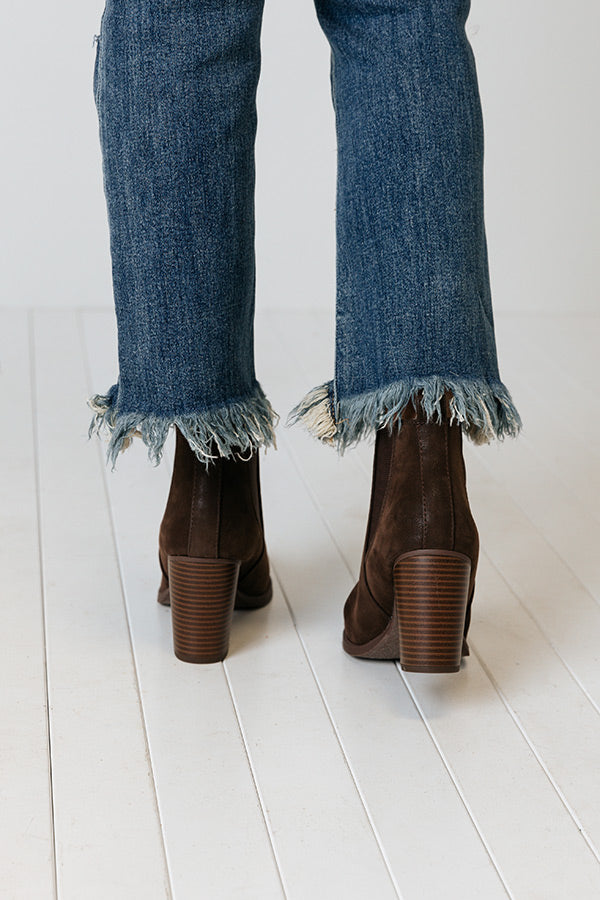 The Ollie Faux Suede Bootie In Chestnut