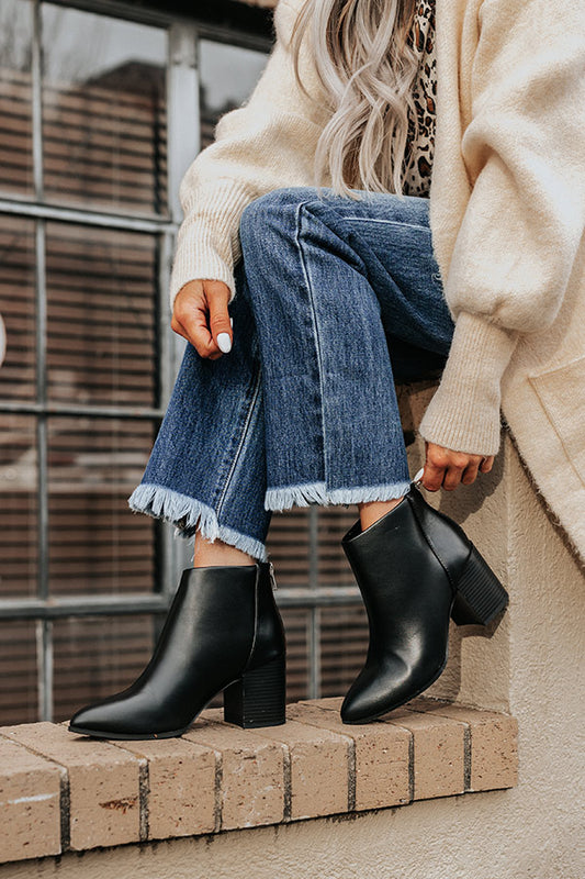 The Estelle Faux Leather Bootie In Black
