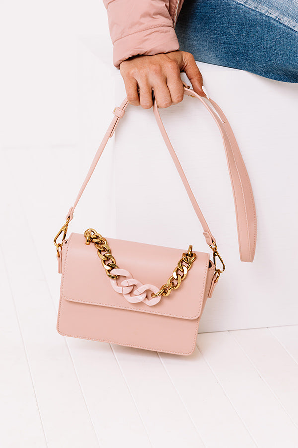 Wine Date Faux Leather Crossbody In Pink