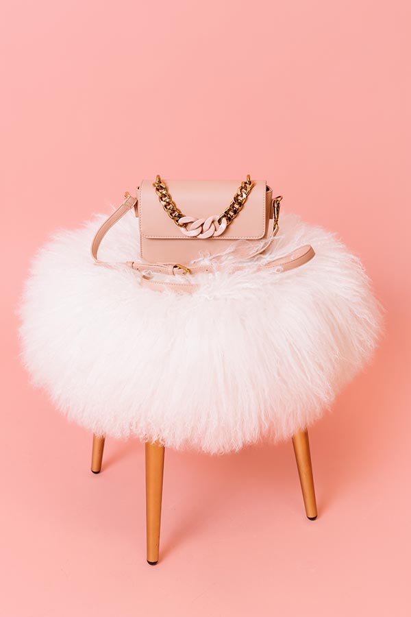 Wine Date Faux Leather Crossbody In Pink