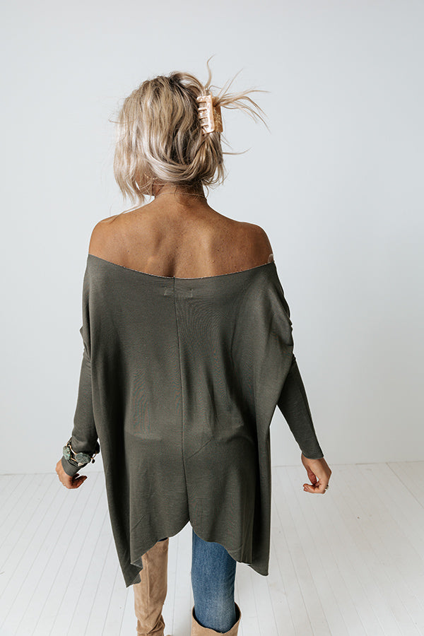 Morning Glow Shift Top in Army Green