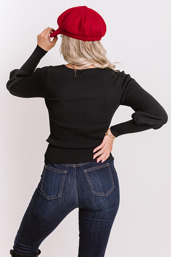 Mod Squad Ribbed Top in Black