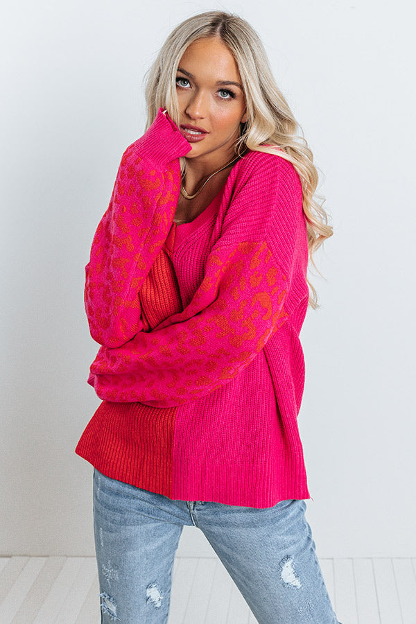 Candy Crush Color Block Sweater in Pink
