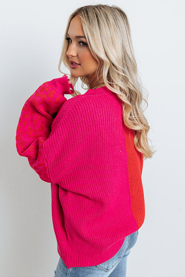 Candy Crush Color Block Sweater in Pink