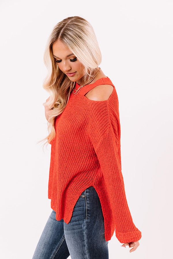 Simply Curated Knit Top In Red