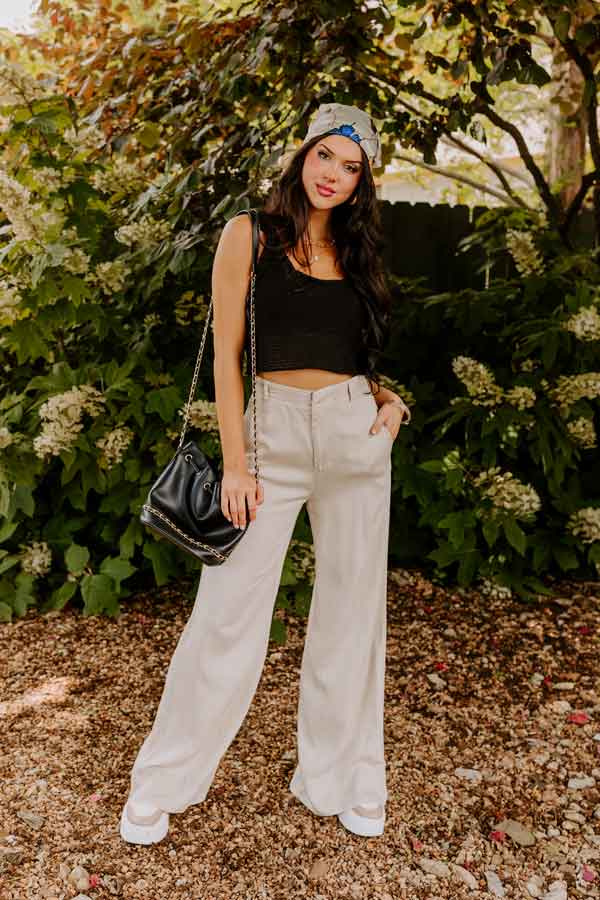 Beach Daydream Knit Crop Top In Black