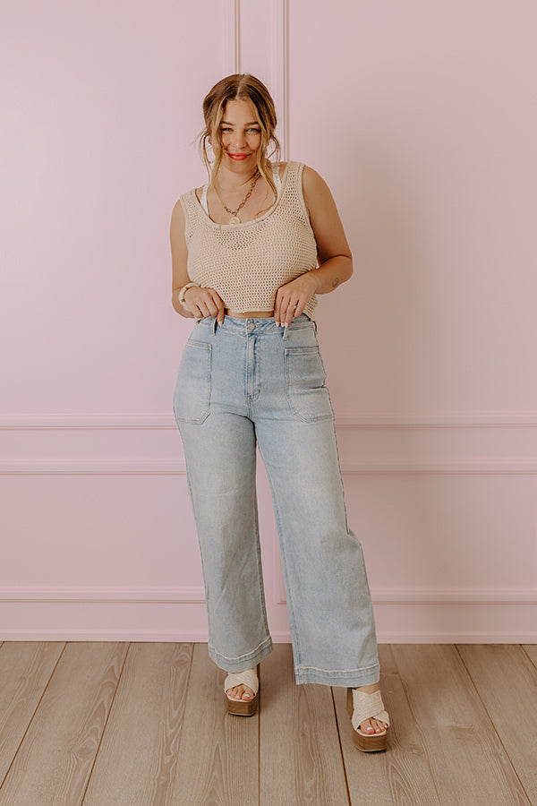 Beach Daydream Knit Crop Top In Natural