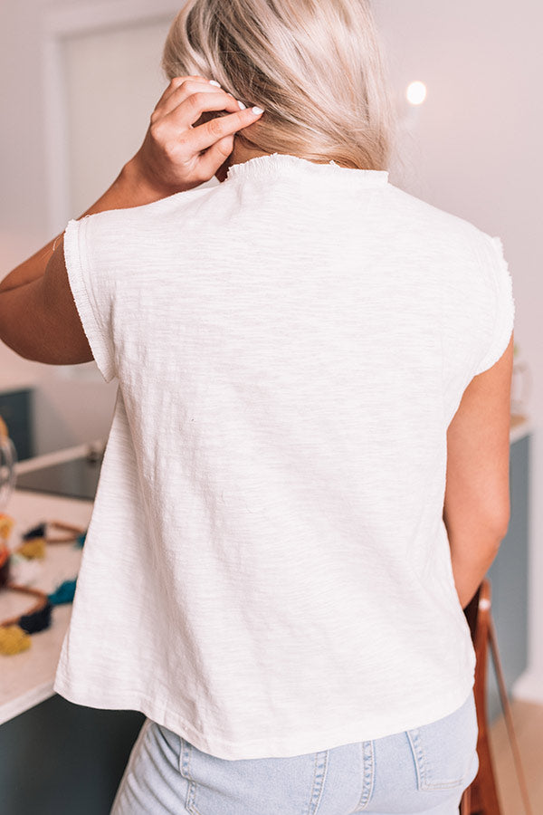 Pina Colada Kisses Embroidered Top