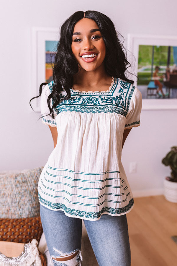 Myrtle Beach Embroidered Top