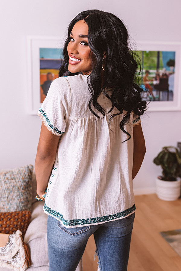 Myrtle Beach Embroidered Top