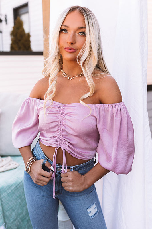 Time To Party Crop Top In Blush