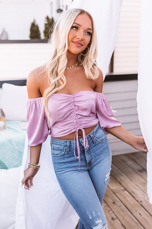 Time To Party Crop Top In Blush