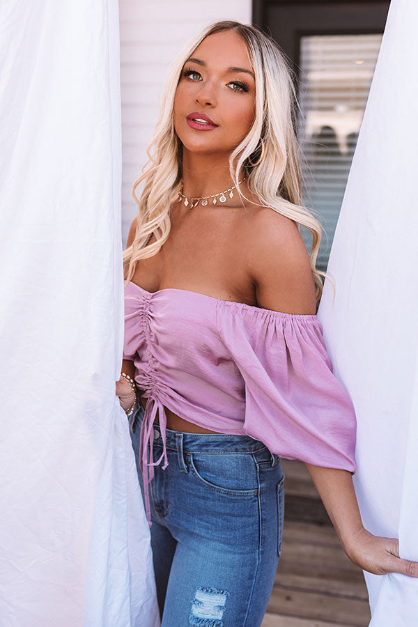 Time To Party Crop Top In Blush