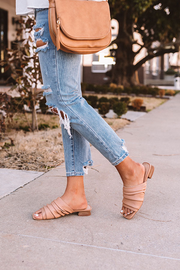The Chrissi Faux Leather Sandal In Tan