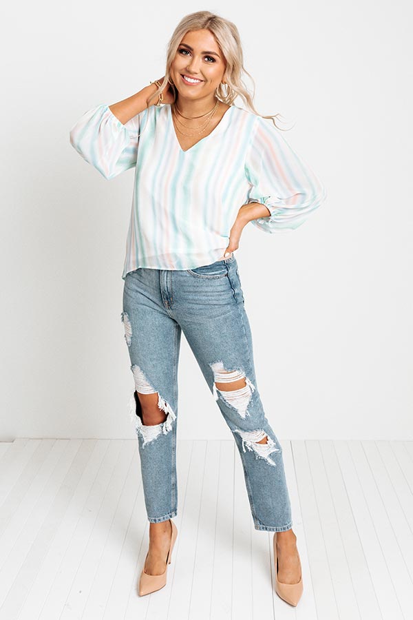 Charming Intuition Watercolor Shift Top