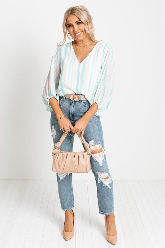 Charming Intuition Watercolor Shift Top