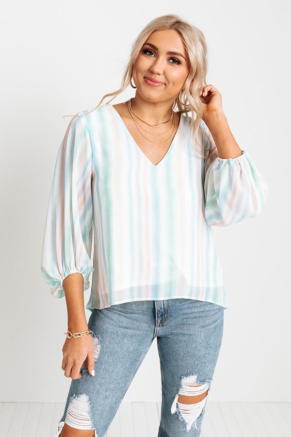 Charming Intuition Watercolor Shift Top