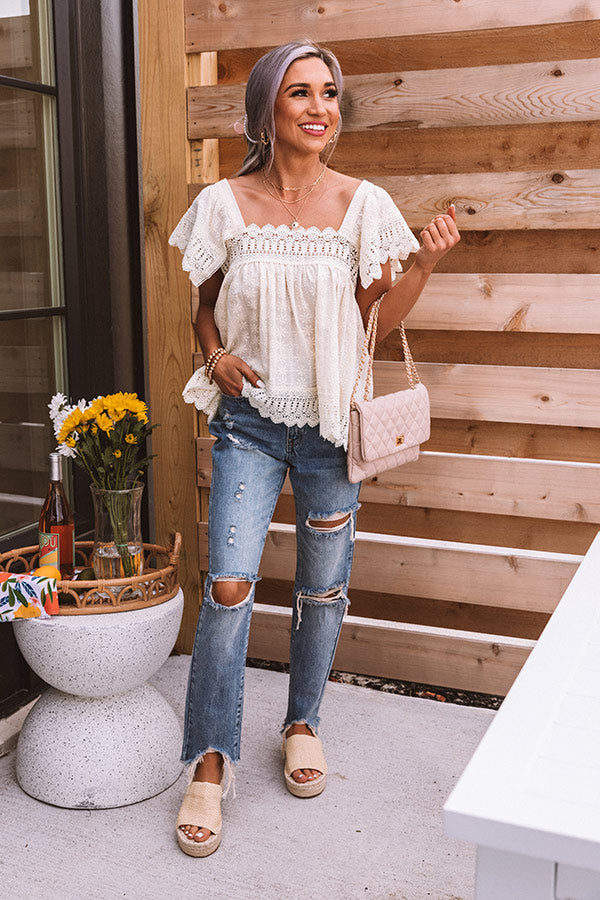 Tradewinds Crochet Top In Light Yellow