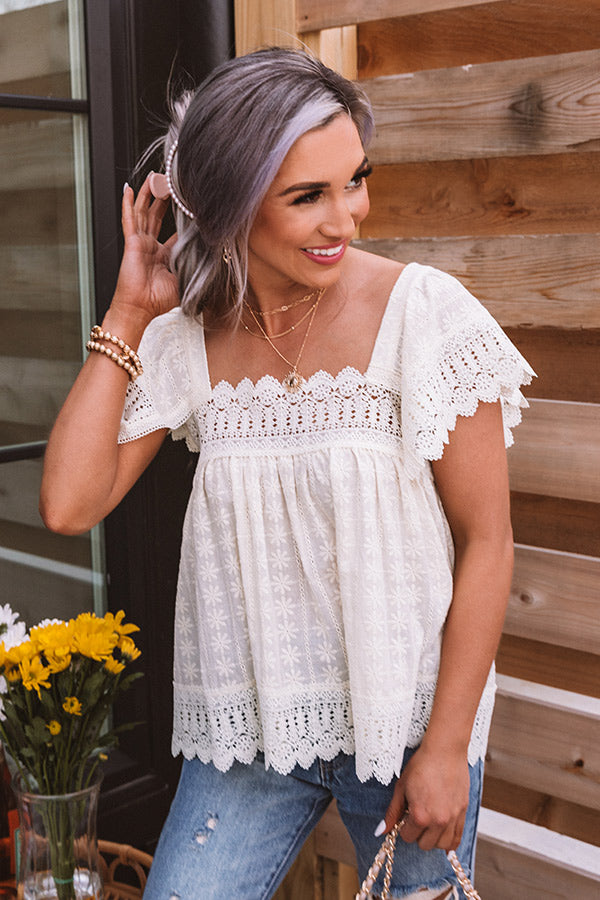 Tradewinds Crochet Top In Light Yellow
