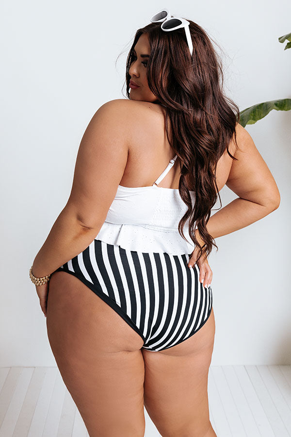 Sitting Starboard High Waist Reversible Bikini Bottoms Curves