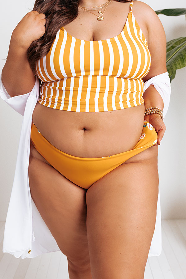 Secret Beach Reversible Bikini Bottoms in Marigold Curves